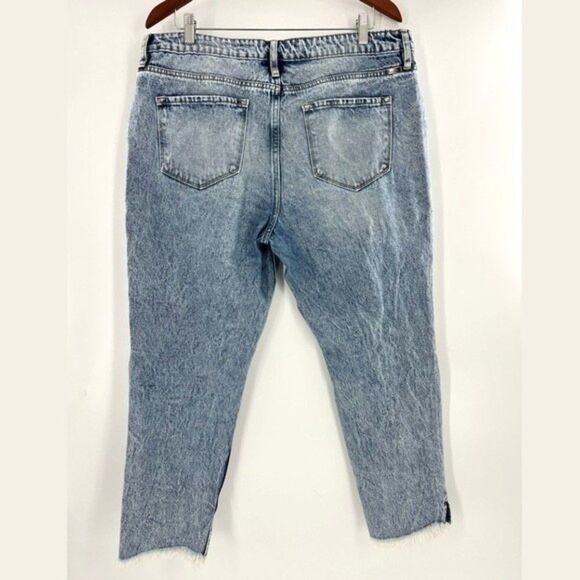 KanCan Acid Wash High Rise Distressed Mom Jeans Fray Hem 15/31 - Picture 7 of 8